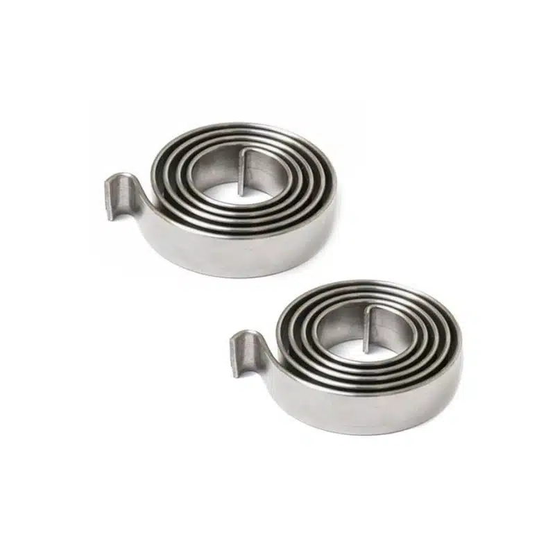 Pair of flat spiral springs with rectangular wire coils (Zigoal)