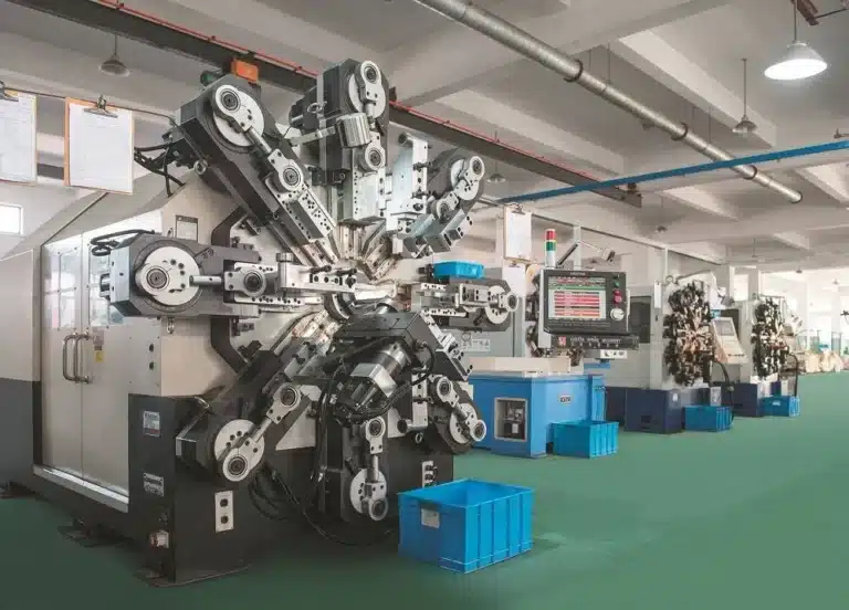 Spring coiling machine on the production floor (Zigoal)