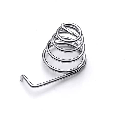 Custom tapered spring with a straight tangential leg (Zigoal)