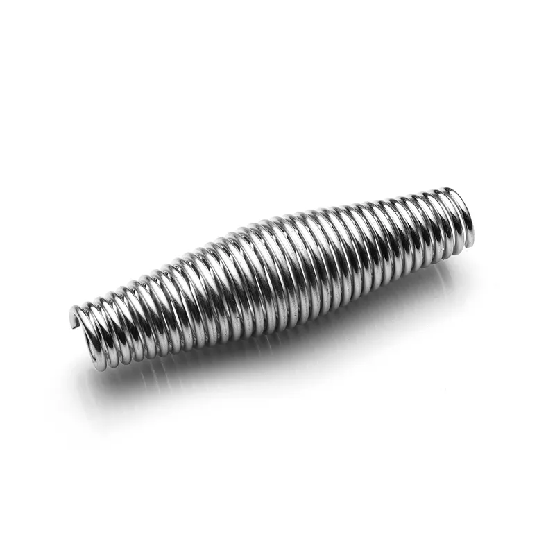 Custom barrel spring with close wound coils, wider at the center (Zigoal)
