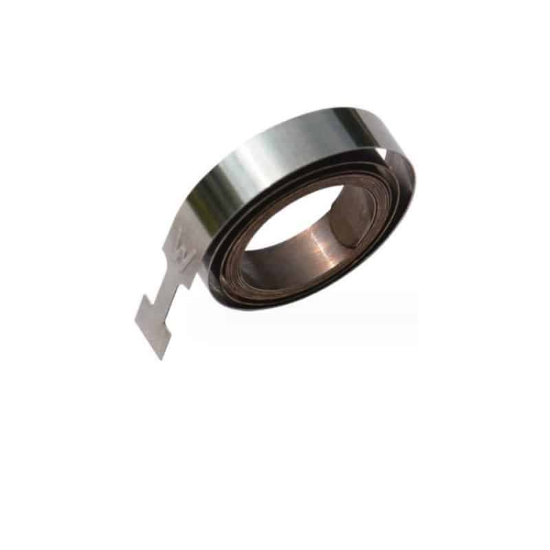 Custom motor spring wound in a tight coil with hooked end tab (Zigoal)