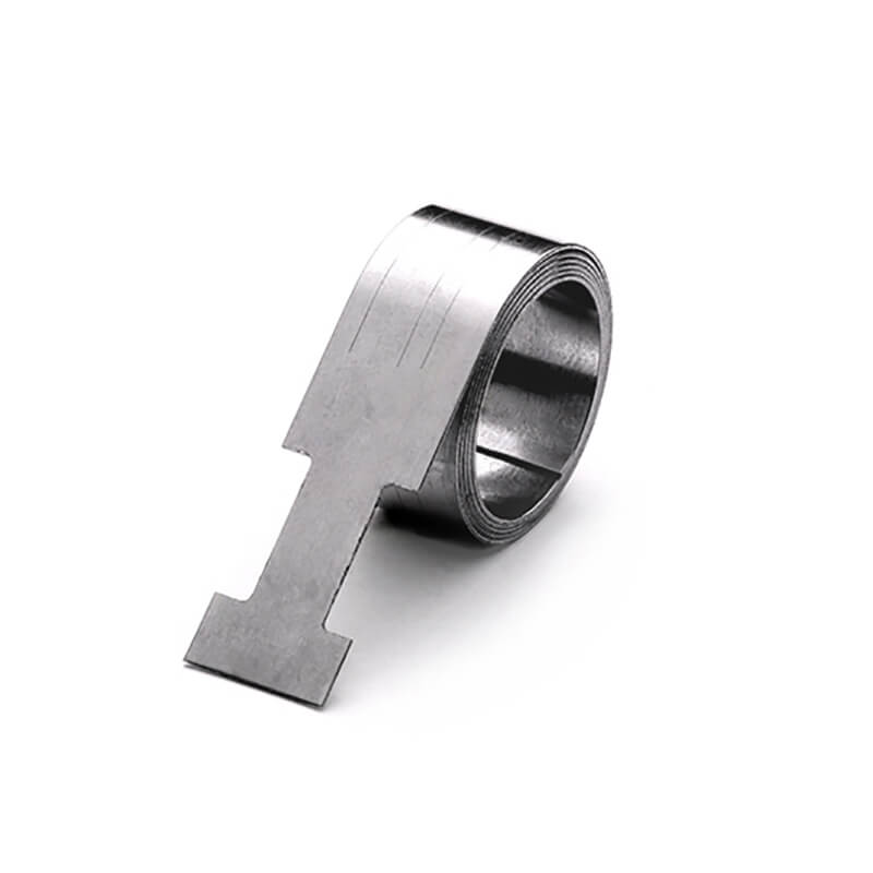 Custom flat coil spring with T-shaped end tab (Zigoal)