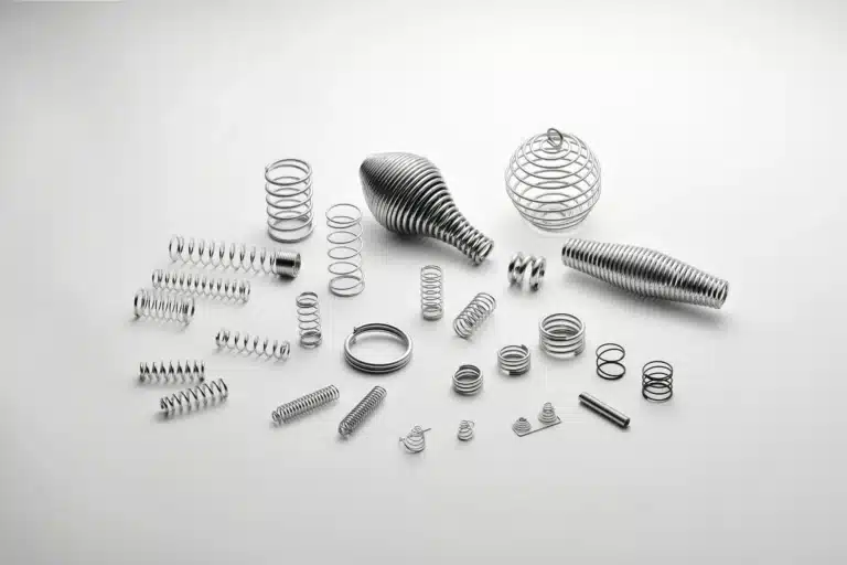 Range of custom compression springs in different shapes and wire sizes (Zigoal)