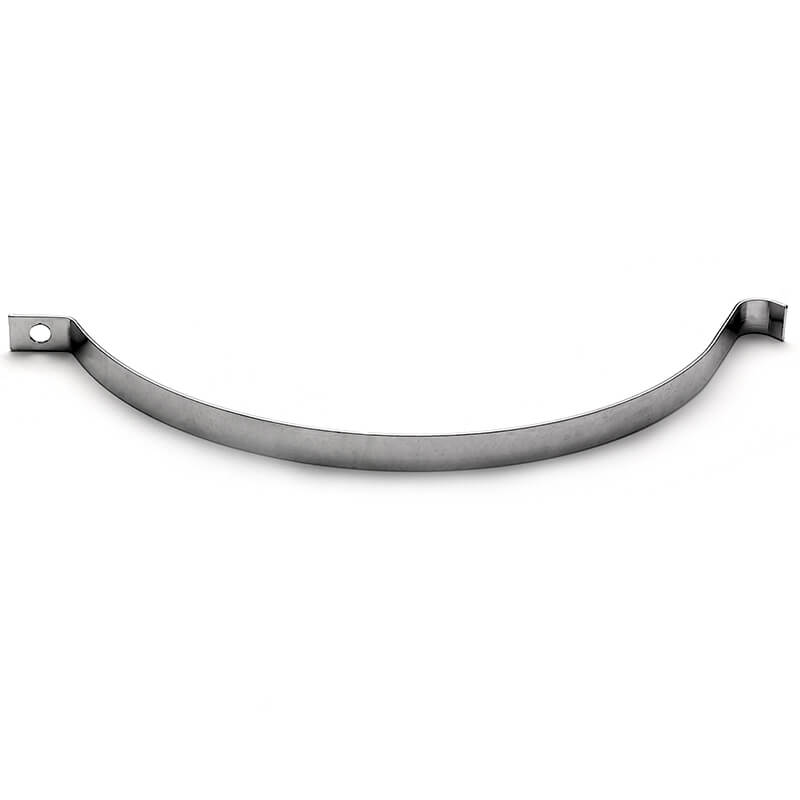 Curved flat spring steel strip with formed ends (Zigoal)