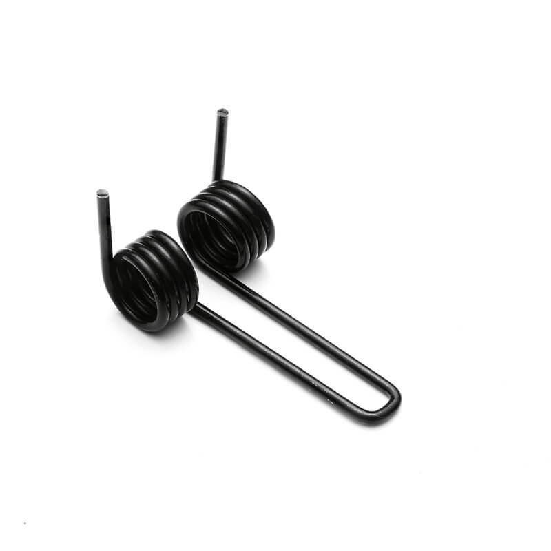 Black finished double torsion spring with a long U-shaped arm (Zigoal)