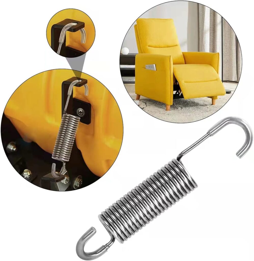 Extension spring shown with the recliner sofa mechanism it fits (Zigoal)