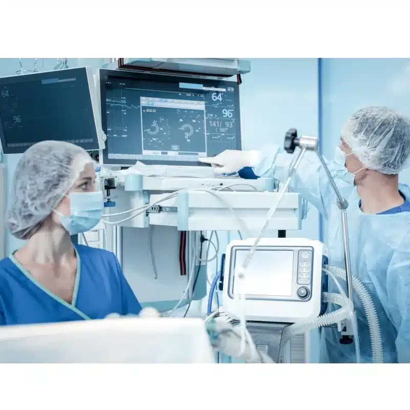Medical staff operating equipment in a hospital, medical industry application (Zigoal)