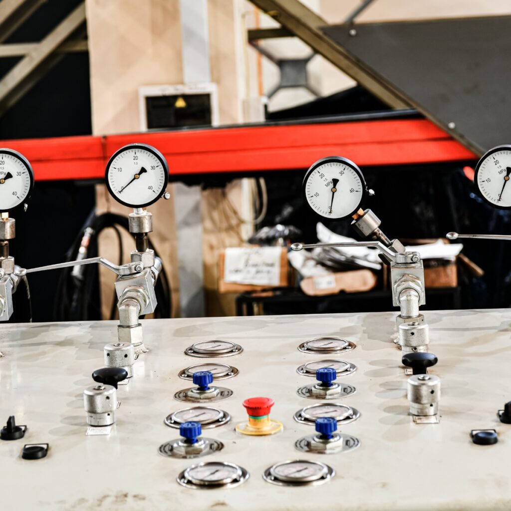 Custom Compression Springs 21 Industrial control panel with pressure gauges, an application for conical springs (Zigoal)