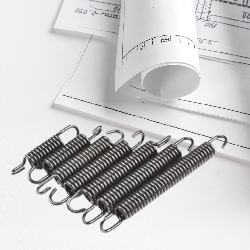 Custom Extension Spring Design Engineering Drawing and Specifications