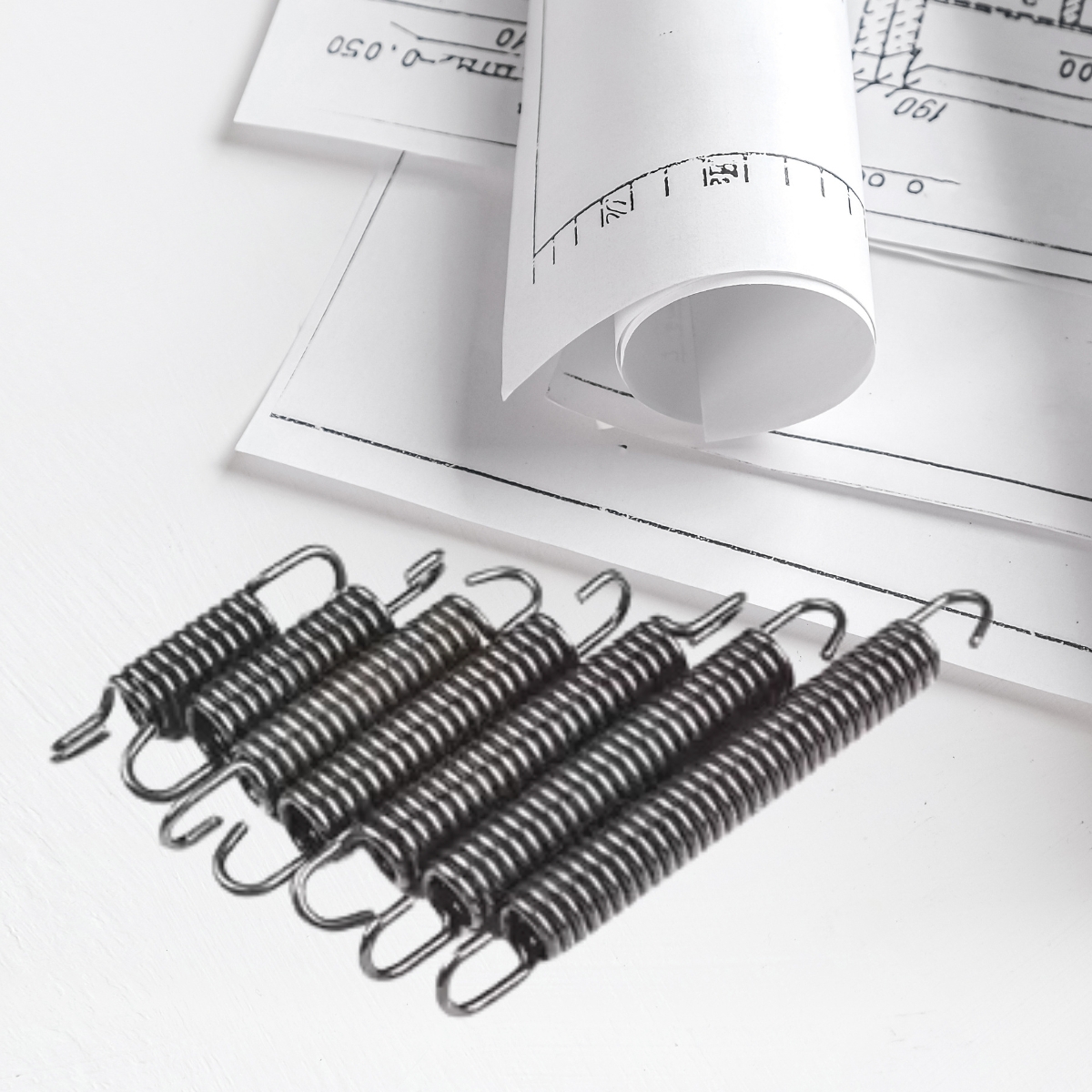 Custom Extension Spring Design Engineering Drawing and Specifications