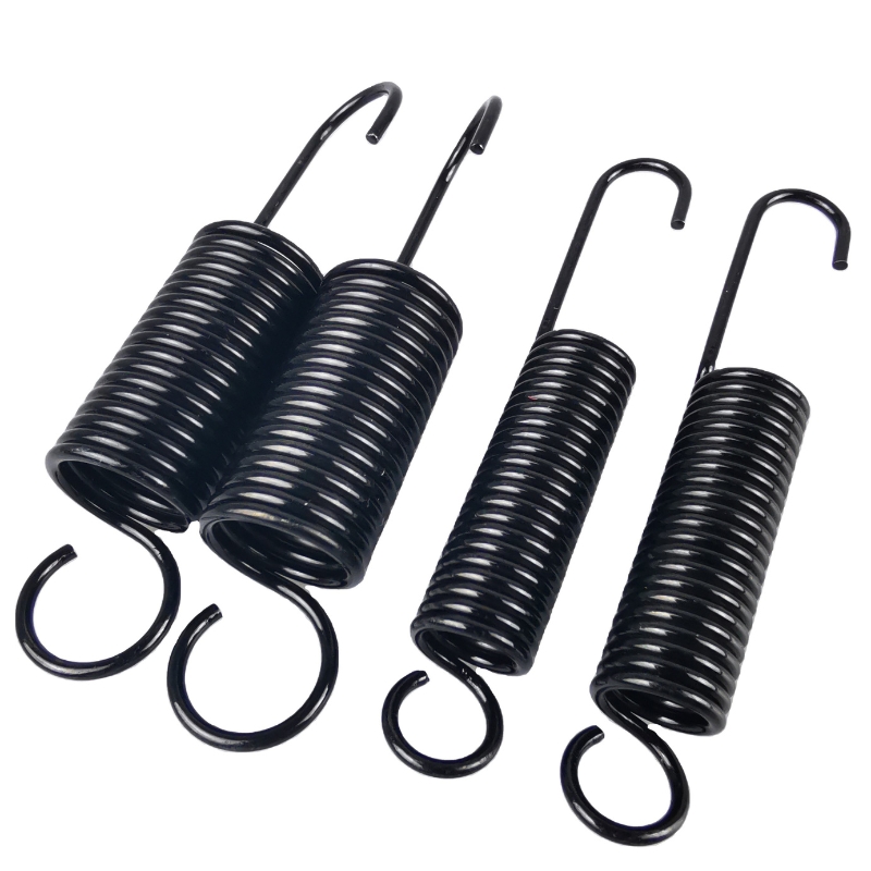Black helical extension springs with large open hooks (Zigoal)