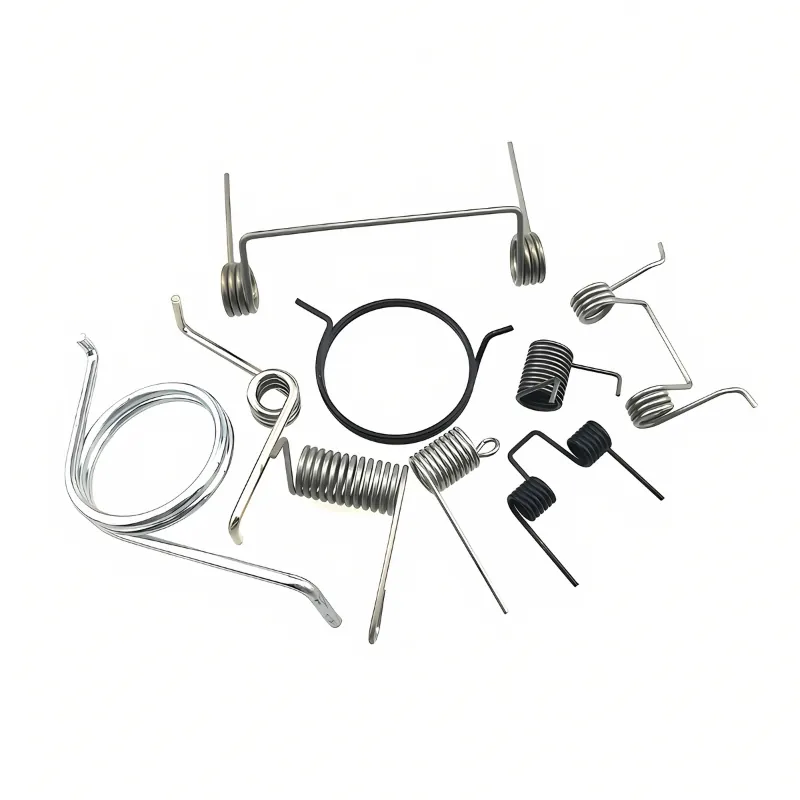 Custom torsion spring prototypes and formed wire parts in plain and black finish (Zigoal)
